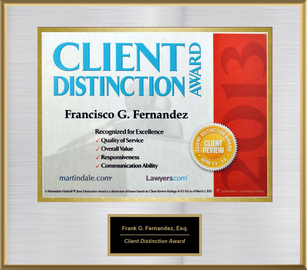 Client Distinction Award, 2013 from Martindale-Hubble