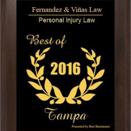 Fernandez Law Group 2016 Best of Tampa award for Personal Injury Law