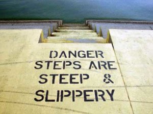 Our Tampa Slip, Trip and Fall Injury Lawyers assist with many types of injuries sustained from unexpected falls in areas like the steep and slippery steps pictured here.