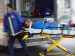 Premises Liability Injury victim on a stretcher