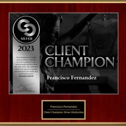 Tampa Lawyer Frank G. Fernandez receives 2023 Client Champion Award for exceptional client reviews 2023 Client Champion Silver Award presented to Tampa Lawyer Frank Fernandez
